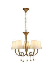 M6206  Paola Gold Pendant Round 5 Light